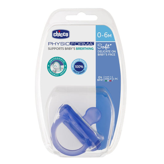 Chicco PhysioForma Soft Soother-With Ventillation Holes-Orthodontic-0 to 6M-Pacifier-Assorted