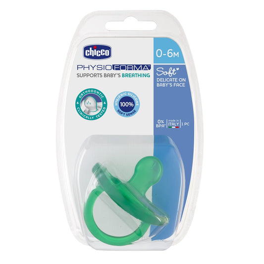 Chicco PhysioForma Soft Soother-With Ventillation Holes-Orthodontic-0 to 6M-Pacifier-Assorted