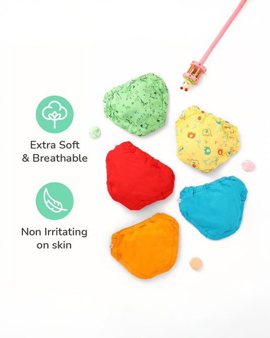 SuperBottoms Multicolored Briefs Wonder Wild Cotton-For Infants