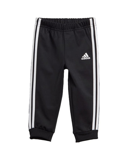 Adidas Black Track Suit-Striped-Cotton & Polyester-French Terry For Infants