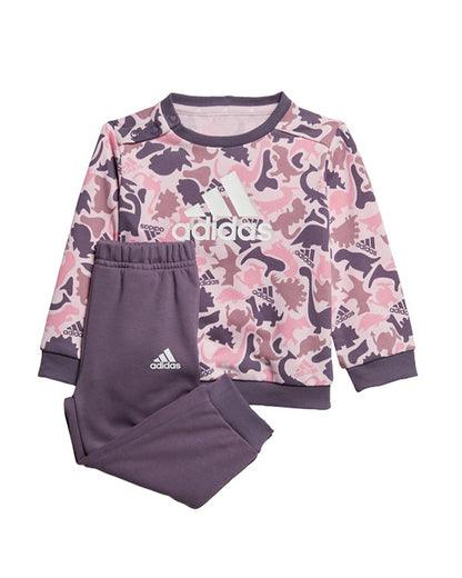 Adidas Pink Track Suit-Animal Print-Cotton & Polyester French Terry For Infants