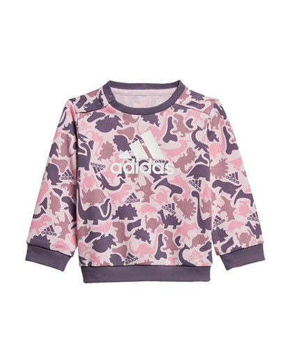 Adidas Pink Track Suit-Animal Print-Cotton & Polyester French Terry For Infants