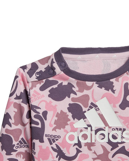 Adidas Pink Track Suit-Animal Print-Cotton & Polyester French Terry For Infants