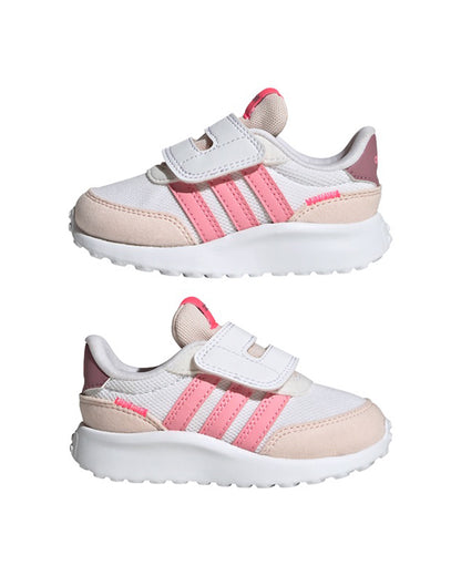 Adidas Pink & White Run 70s AC I Velcro Shoes For Infants