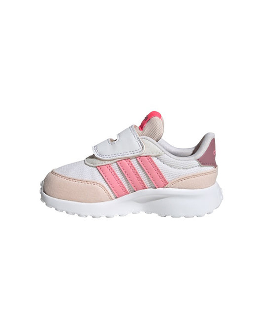 Adidas Pink & White Run 70s AC I Velcro Shoes For Infants