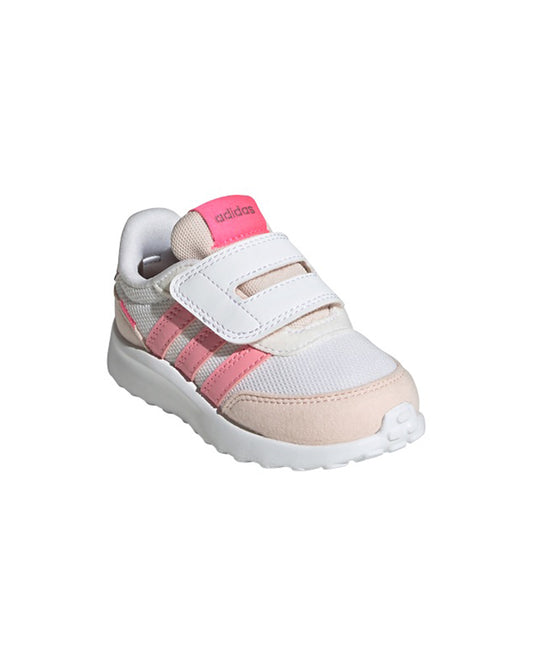 Adidas Pink & White Run 70s AC I Velcro Shoes For Infants