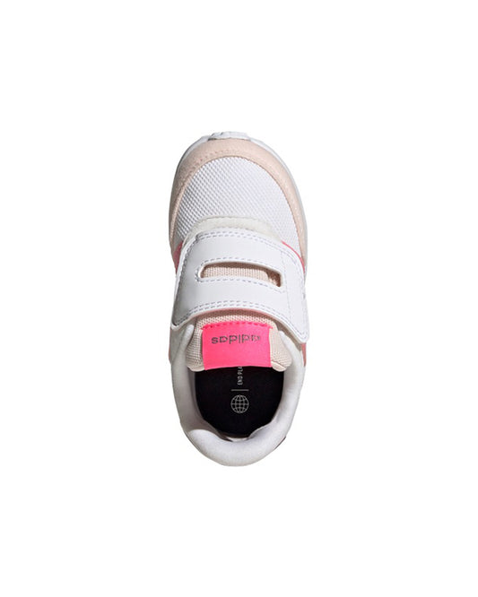 Adidas Pink & White Run 70s AC I Velcro Shoes For Infants