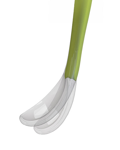 Chicco Soft Silicone Spoon Set-Long Handles-6M+-Green-For Infants