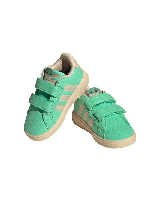 Adidas Green Grand Court Grogu CF I Velcro Shoes For Infants