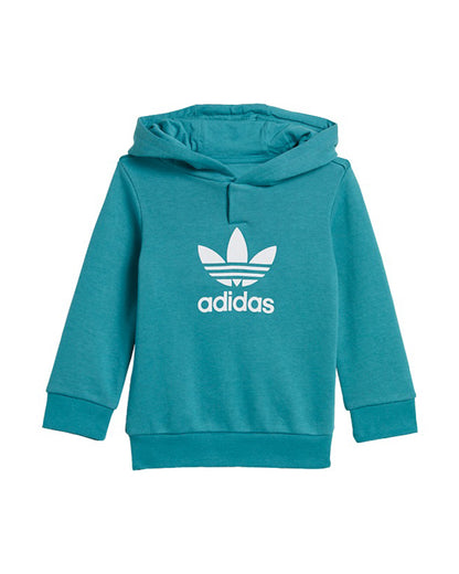 Adidas Teal Track Suit-Striped-Cotton & Polyester French Terry For Infants