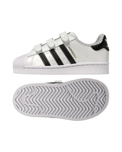 Adidas White Superstar CF I Velcro Shoes For Infants