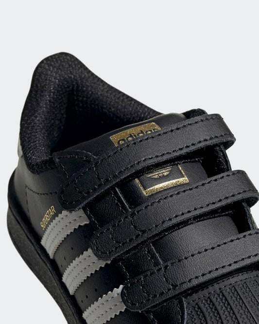 Adidas Black Superstar CF I Velcro Shoes For Infants