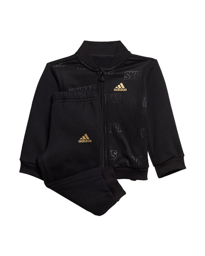 Adidas Black Track Suit-Printed-Cotton Fleece For Infants-Extra