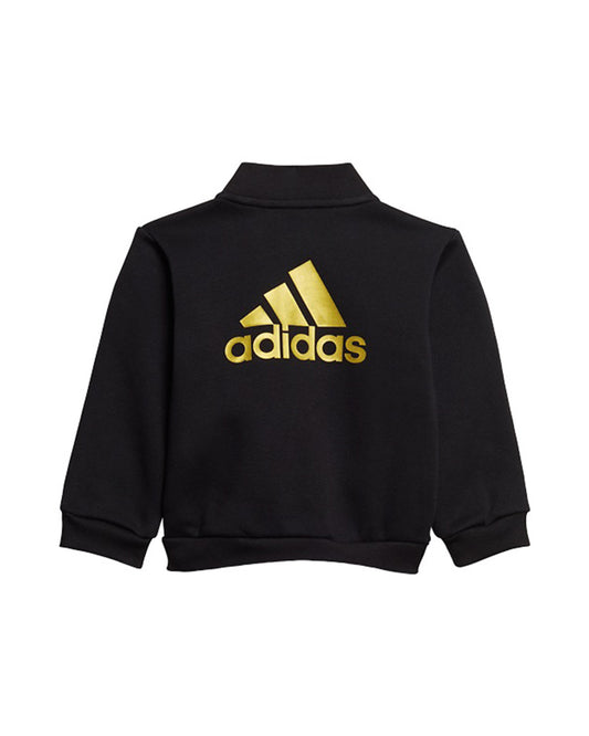 Adidas Black Track Suit-Printed-Cotton Fleece-For Infants