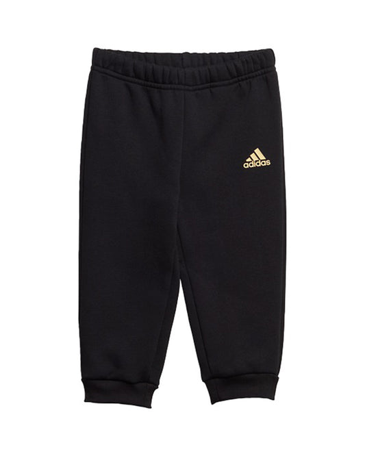 Adidas Black Track Suit-Printed-Cotton Fleece-For Infants