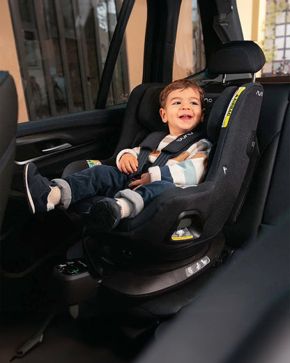 Nuna Pruu Baby Car Seat-Convertible Car Seat-360 Degree Rotation-For 0 to 5Y (Upto 19Kg)-Caviar