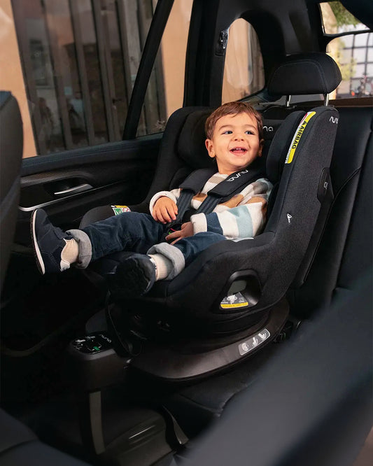 Nuna Pruu Baby Car Seat-Convertible Car Seat-360 Degree Rotation-10 Position Reclining Seat-Integrated Rebound Bar to Minimize Rotation During Impact-2 Years Warranty-For 0 to 4Y (Upto 19Kg)-Caviar