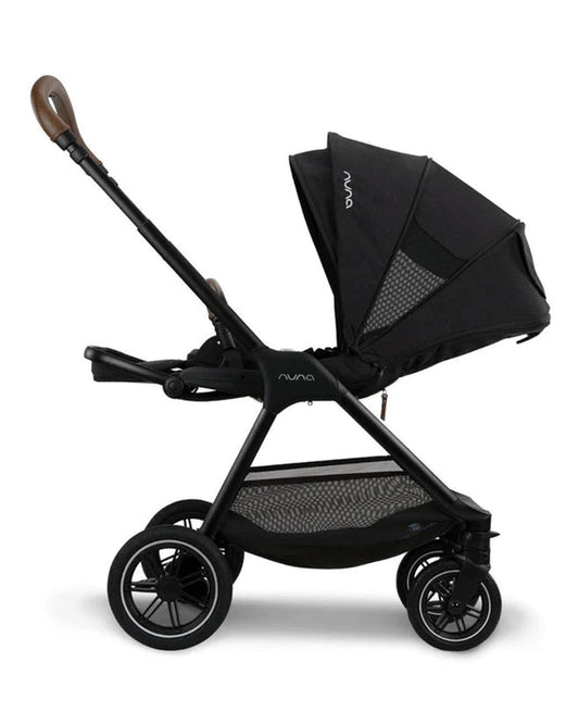 Nuna TRIV Next Baby Stroller-Flat Reclining & Reversible Seat-One Hand Fold-Includes Rain Cover & Post Adaptors-2 Years Warranty-Pram for 0 to 4Y (Upto 22Kg)-Caviar