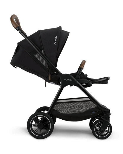 Nuna TRIV Next Baby Stroller-Flat Reclining & Reversible Seat-One Hand Fold-Includes Rain Cover & Post Adaptors-2 Years Warranty-Pram for 0 to 4Y (Upto 22Kg)-Caviar