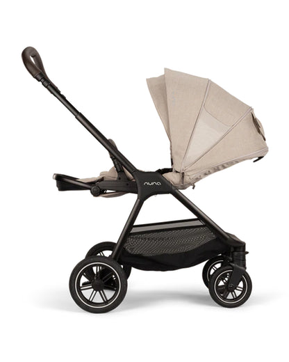 Nuna TRIV Next Baby Stroller-Flat Reclining & Reversible Seat-One Hand Fold-Includes Rain Cover & Post Adaptors-2 Years Warranty-Pram for 0 to 4Y (Upto 22Kg)-Biscotti