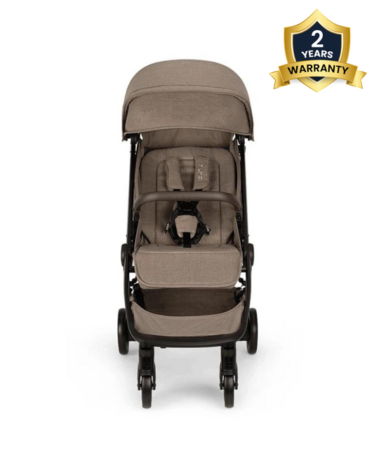 Nuna TRVL Cabin Friendly Baby Stroller-With Cup Holder-One Touch Fold-Compact Size-Pram for 0M+ (Upto 22Kg)-Cedar