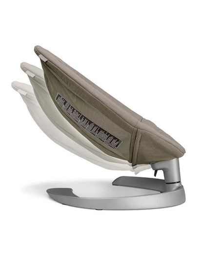 Nuna Leaf Grow Baby Bouncer-Organic Jersey Knit Cotton Insert-3 Ergonomic Recline Positions-For Infants-Biscotti