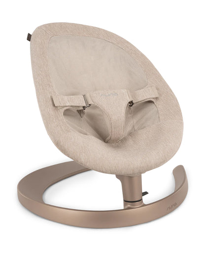 Nuna Leaf Grow Baby Bouncer-Organic Jersey Knit Cotton Insert-3 Ergonomic Recline Positions-For Infants-Sand