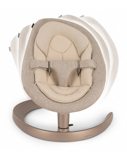 Nuna Leaf Grow Baby Bouncer-Organic Jersey Knit Cotton Insert-3 Ergonomic Recline Positions-For Infants-Sand