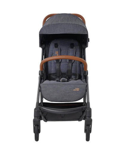 Britax Gravity II Baby Stroller-Auto One Hand Fold-Charcoal Black Leg Tubing-For 0 to 4Y (Upto 22Kg)-Marble Blue