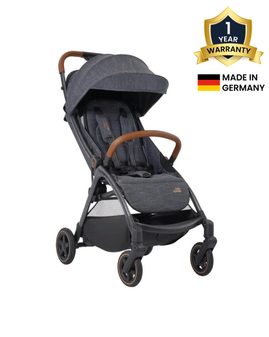 Britax Gravity II Baby Stroller-Auto One Hand Fold-Charcoal Black Leg Tubing-For 0 to 4Y (Upto 22Kg)-Marble Blue