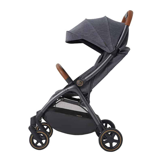 Britax Gravity II Baby Stroller-Auto One Hand Fold-Charcoal Black Leg Tubing-For 0 to 4Y (Upto 22Kg)-Marble Blue