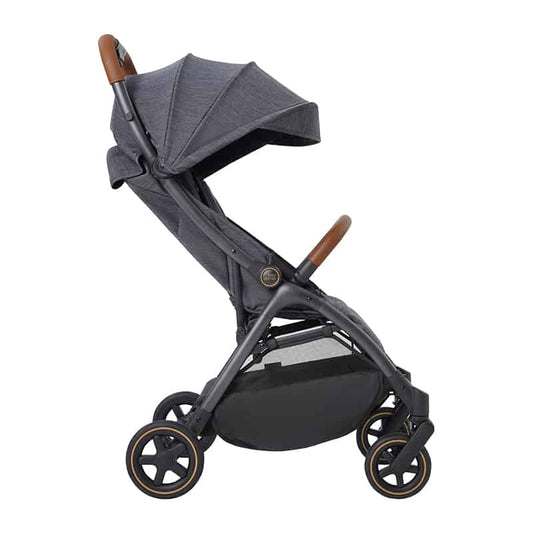 Britax Gravity II Baby Stroller-Auto One Hand Fold-Charcoal Black Leg Tubing-For 0 to 4Y (Upto 22Kg)-Marble Blue