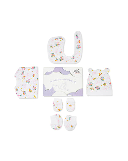 Haus & Kinder Adorable Hippity Hop Attire Gift Set-Pack of 5-Gift For Baby Shower & Baby Birthday