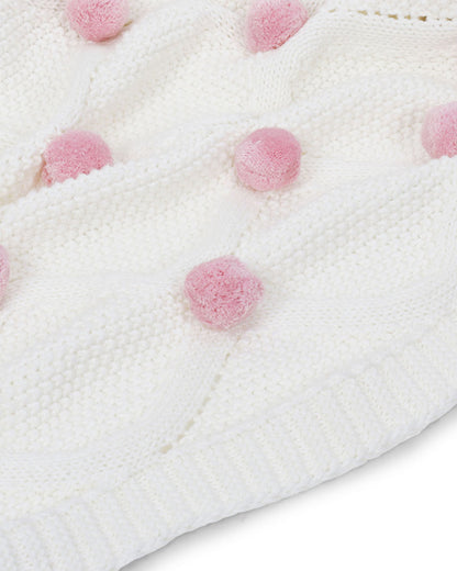Haus & Kinder Bubblegum Pink Pom Pom 100% Pure Cotton Baby Summer AC Blanket-For Infants