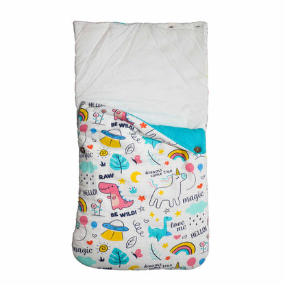 Haus & Kinder 100% Cotton Muslin-Mystic Rainbow Tale Baby Carrier Nest Cum Sleeping Bag-Newborn Bed(0-12M)