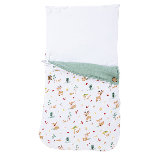 Haus & Kinder 100% Cotton Muslin-Whimsical Woodland Baby Carrier Nest Cum Sleeping Bag-Newborn Bed(0-12M)