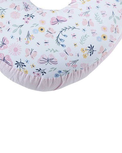 Haus & Kinder 100% Cotton Feeding Pillow-Butterfly Garden-4 in 1 Multipurpose-0 to 12M-For Nursing