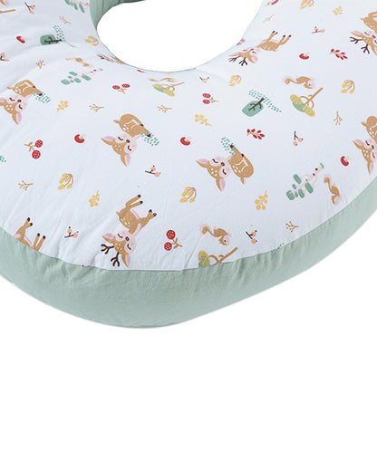 Haus & Kinder 100% Cotton Feeding Pillow-Whimsical Woodland-4 in 1 Multipurpose-0 to 12M-For Nursing