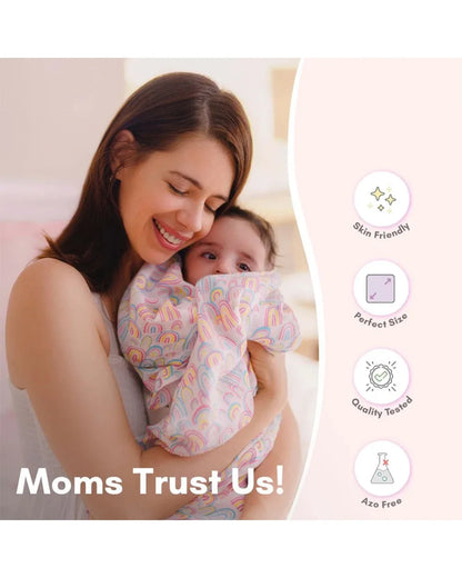 Haus & Kinder Oasis Collection Swaddle-100% Cotton Muslin-Pack of 3-Infant Wraps