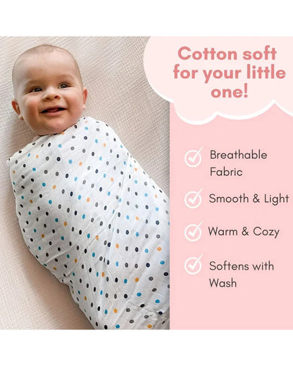 Haus & Kinder Rainbow Collection Swaddle-100% Cotton Muslin-Pack of 3-Infant Wraps