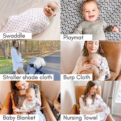 Haus & Kinder Wildlife Wonder Collection Swaddle-100% Cotton Muslin-Pack of 3-Infant Wraps