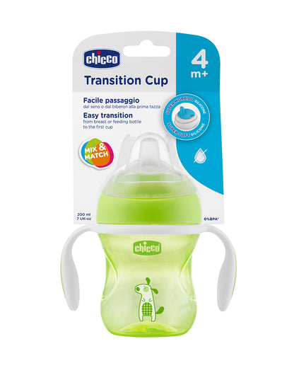 Chicco Transition Cup Spout Sipper-With Extra Soft Silicone Spout-Spill Proof-Assorted-200 ml