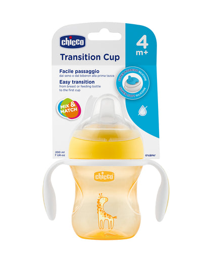 Chicco Transition Cup Spout Sipper-With Extra Soft Silicone Spout-Spill Proof-Assorted-200 ml