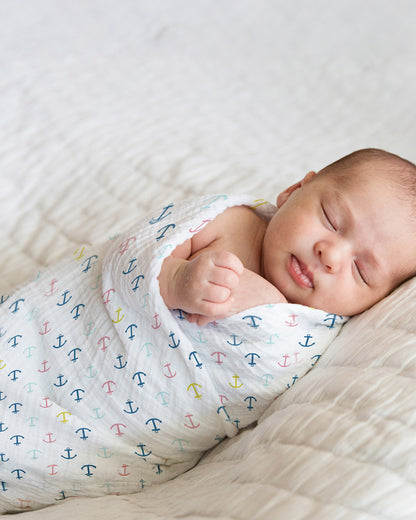 Haus & Kinder Nautical Collection Swaddle-100% Cotton Muslin-Pack of 5-Infant Wraps