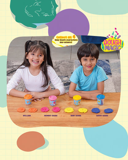 Dough Magic Baby Shark Dough Tubs Pack Of 6-Art & Craft Kit-18M+
