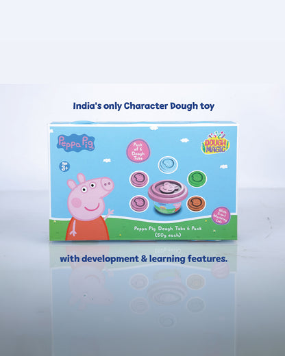 Dough Magic Peppa Pig Dough Tubs Pack Of 6-Art & Craft Kit-18M+