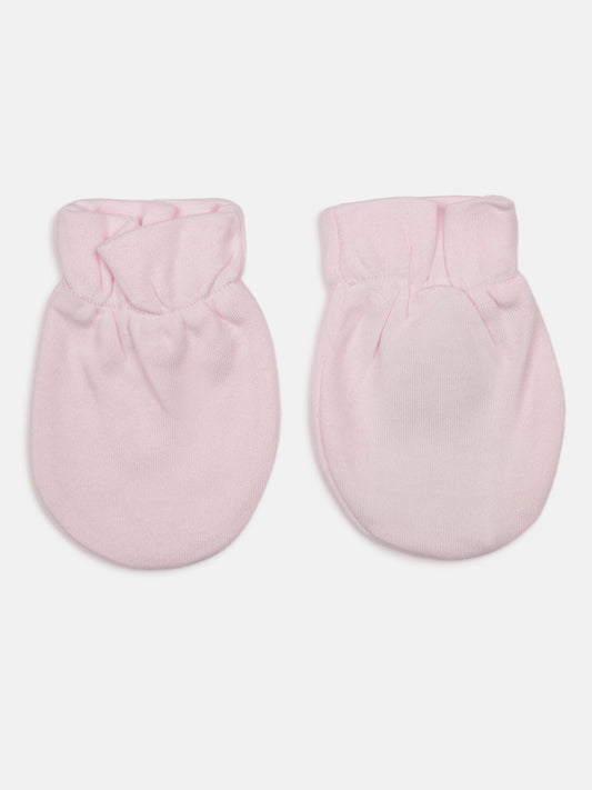 Chicco Pink  Mittens-Solid-Cotton-For Infants