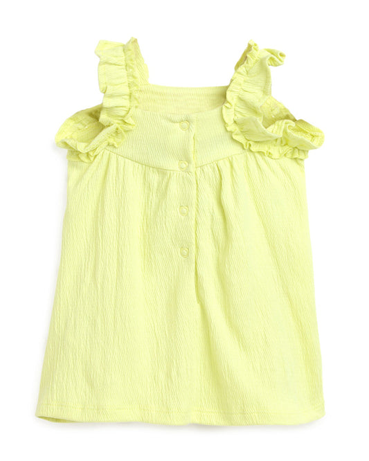 Chicco Yellow Dress-Solid-Cotton-For Infants