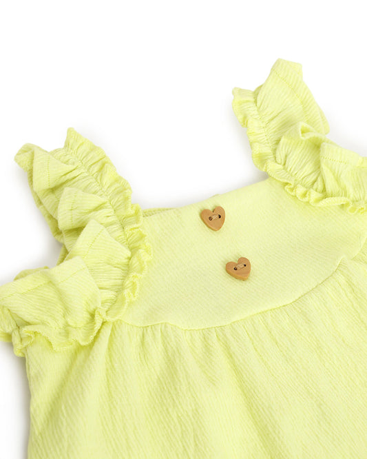 Chicco Yellow Dress-Solid-Cotton-For Infants