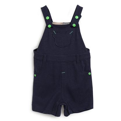 Chicco Dark Blue Dungaree-Solid-Cotton-For Infants